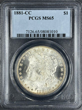 Load image into Gallery viewer, 1881-CC $1 Morgan Dollar PCGS MS65 Incredible Bright White Cartwheel Luster Gem