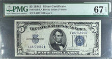 Load image into Gallery viewer, 1934B $1 Silver Certificate Fr#1652 -- PMG 67 Superb Gem UNC EPQ
