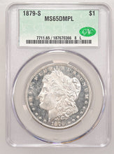 Load image into Gallery viewer, 1879-S $1 Morgan Dollar CACG MS65 DMPL Frosty White w/ Flashy Deep Mirrors