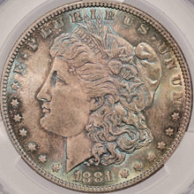 Load image into Gallery viewer, 1881-P $1 Morgan Dollar CACG MS65Well Struck - Beautiful Sea Green & Blue Toning