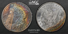 Load image into Gallery viewer, 1883-CC $1 GSA Morgan Silver Dollar NGC MS64* -Textile Rainbow Cartwheel BOX&COA