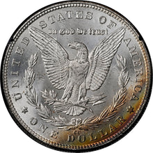 Load image into Gallery viewer, 1883-CC $1 GSA Morgan Silver Dollar NGC MS64* -Textile Rainbow Cartwheel BOX&COA