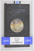 Load image into Gallery viewer, 1883-CC $1 GSA Morgan Silver Dollar NGC MS64* - Sunset Pastel Tone w/ Box & COA