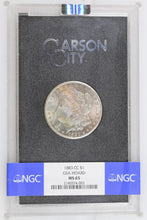 Load image into Gallery viewer, 1883-CC $1 GSA Morgan Silver Dollar NGC MS65 Green, Blue & Russet Toning BOX/COA