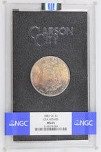 Load image into Gallery viewer, 1883-CC $1 GSA Morgan Silver Dollar NGC MS65 - A Fireball of Toning w/ Box & COA