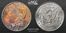 Load image into Gallery viewer, 1883-CC $1 GSA Morgan Silver Dollar NGC MS65 - A Fireball of Toning w/ Box & COA