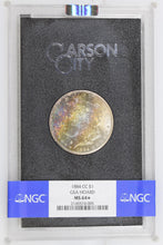 Load image into Gallery viewer, 1884-CC $1 GSA Morgan Silver Dollar NGC MS64🌟Gorgeous Rainbow Cartwheel BOX&COA