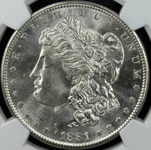 Load image into Gallery viewer, 1881-S $1 Morgan Dollar NGC MS67 Bright White Flashy Lustrous Gem Strong Strike