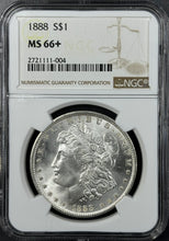 Load image into Gallery viewer, 1888-P $1 Morgan Dollar NGC MS66+ -- Incredible Blast White Frosty Lustrous Gem!