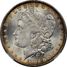 Load image into Gallery viewer, 1882-P $1 Morgan Dollar NGC MS65 Lustrous Bright Gem w/ Gold Peripheral Toning