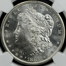 Load image into Gallery viewer, 1881-S $1 Morgan Dollar NGC MS65 Lustrous Blast White Frosty Gem Strong Strike