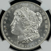 Load image into Gallery viewer, 1879-S $1 Morgan Dollar NGC MS65 Blast White Gem Frosty Full Strike