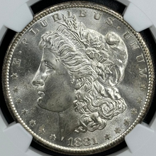 Load image into Gallery viewer, 1881-S $1 Morgan Dollar NGC MS66+ -- Blast White Gem w/ Incredible Toned Reverse