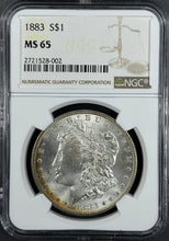 Load image into Gallery viewer, 1883-P $1 Morgan NGC MS65 -- Blast White Gem w/ Light Golden Peripheral Toning