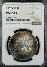 Load image into Gallery viewer, 1902-O $1 Morgan Dollar NGC MS65+ 🌟Star🌟 Magnificent Vivid Blue & Russet Toning