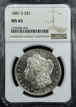 Load image into Gallery viewer, 1881-S $1 Morgan Dollar NGC MS65 Stunning Frosty Gem w/ Bright Reflective Fields