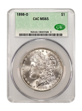 Load image into Gallery viewer, 1898-0 $1 Morgan Dollar CACG MS65 -- Remarkable Flashy Gem w/ Nice Strike!