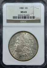 Load image into Gallery viewer, 1880-P $1 Morgan Dollar NGC MS65 -- Lustrous Great Strike w/ Golden Reverse