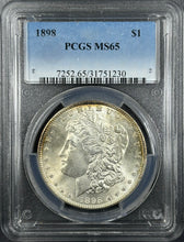 Load image into Gallery viewer, 1898-P $1 Morgan PCGS MS65 Bright White Gem w/ Pleasing Light Peripheral Toning