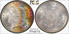 Load image into Gallery viewer, 1885-P $1 Morgan Dollar PCGS MS66+ -- Phenomenal Rainbow Toned Gem