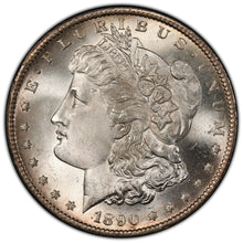 Load image into Gallery viewer, 1890-S $1 Morgan PCGS MS65 Phenomenal Flashy Blast White Frosty Gem Clean Cheek!