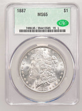 Load image into Gallery viewer, 1887-P $1 Morgan Dollar CACG MS65 -- Remarkable Blast White Gem w/ Nice Strike!