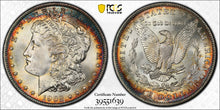 Load image into Gallery viewer, 1902-O $1 Morgan Dollar PCGS MS67 Gorgeous Blue & Golden Orange Peripheral Toned