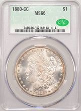 Load image into Gallery viewer, 1880-CC $1 Morgan Dollar CACG MS66 Amazing White Gem w/ Golden Peripheral Toning