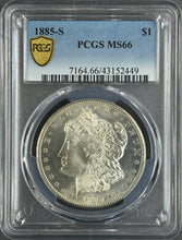 Load image into Gallery viewer, 1885-S $1 Morgan Dollar PCGS MS66 -- Stunning Lustrous Blast White Gem Looks 67
