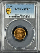 Load image into Gallery viewer, 1896 1¢ Indian Head Cent PCGS MS66 RD -- Bright Fire Red Gem w/ Great Strike!