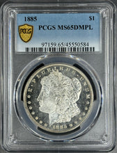 Load image into Gallery viewer, 1885-P $1 Morgan Dollar PCGS MS65 DMPL -- Flashy Deep Mirror Gem - Frosty Cameo