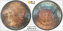 Load image into Gallery viewer, 1881-S $1 Morgan Dollar PCGS MS67 - Stunning Bright Blue, Orange & Russet Toning