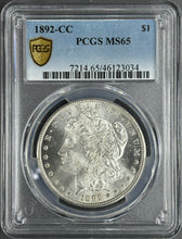 Load image into Gallery viewer, 1892-CC $1 Morgan Dollar PCGS MS65 -- Wonderful Frosty Blast White Lustrous Gem