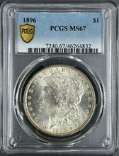 Load image into Gallery viewer, 1896-P $1 Morgan Dollar PCGS MS67 - Remarkable Lustrous Blast White Well Struck!