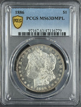 Load image into Gallery viewer, 1886-P $1 Morgan Dollar PCGS MS63 DMPL -- Breathtaking Frosty Deep Mirror Gem