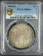 Load image into Gallery viewer, 1901-O $1 Morgan Dollar PCGS MS66+ -- Fantastic Bright Orange & Gold Toned Gem