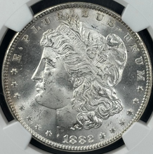 Load image into Gallery viewer, 1882-P $1 Morgan Dollar NGC MS65 - Blast White Lustrous Gem w/ Great Full Strike