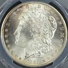 Load image into Gallery viewer, 1884-CC $1 Morgan Dollar PCGS MS67 - Bright White Gem w/ Minor Peripheral Toning