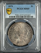 Load image into Gallery viewer, 1879-P $1 Morgan Dollar PCGS MS65 -- Spectacular Lustrous Gem w/ Great Toning