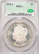 Load image into Gallery viewer, 1879-S $1 Morgan Dollar CACG MS65+ Phenomenal Bright White Incredibly Frosty Gem
