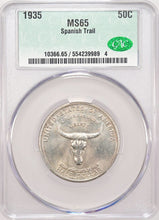 Load image into Gallery viewer, 1935-P 50C Spanish Trail Commemorative CACG MS65 Stunning Bright & Lustrous Gem