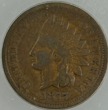 Load image into Gallery viewer, 1877 1¢ Indian Head Cent ICG VG10 -- Amazing Original Circulated Key Date!