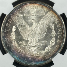 Load image into Gallery viewer, 1881-S $1 Morgan Dollar NGC MS67+ CAC -- Lustrous Yellow, Green & Blue Toned Gem
