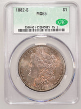 Load image into Gallery viewer, 1882-S $1 Morgan Dollar CACG MS65 -- Lustrous Gem w/ Pleasing Orange Toning