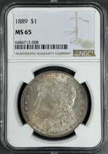 Load image into Gallery viewer, 1889-P $1 Morgan Dollar NGC MS65 -- Wonderful Bright Gem w/ Light Golden Toning