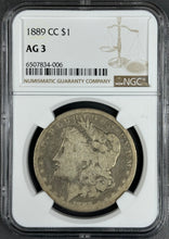 Load image into Gallery viewer, 1889-CC $1 Morgan Dollar NGC AG3 -- Wonderful Original Key Date Carson City!