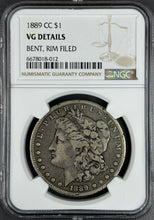 Load image into Gallery viewer, 1889-CC $1 Morgan Dollar NGC VG Details Amazing Key Date w/ Nice Even Wear