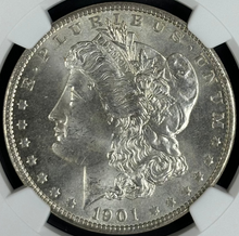Load image into Gallery viewer, 1901-O $1 Morgan Dollar NGC MS66+ -- Phenomenal Bright White Lustrous Gem