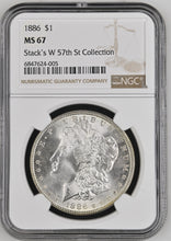 Load image into Gallery viewer, 1886-P $1 Morgan Dollar PCGS MS67 White Gem w/ Attractive Rev. Peripheral Toning