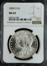 Load image into Gallery viewer, 1898-O $1 Morgan Dollar NGC MS67 -- Spectacular Blast White Gem w/ Great Strike!